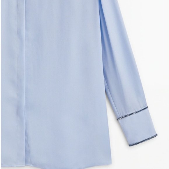 MASSIMO DUTTI Studio Flowing shirt with rhinestone detail 9407/954 - Picture 10 of 13